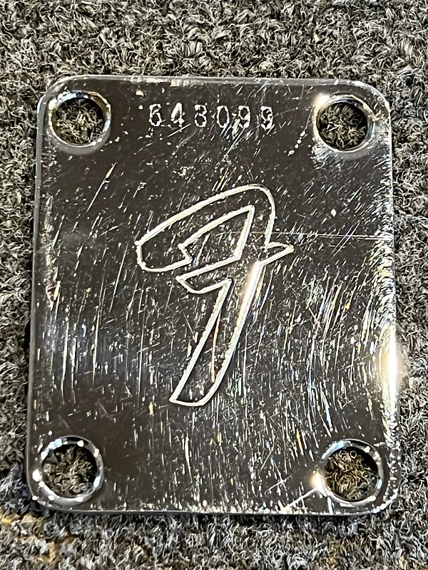 Fender Jazz bass Neck Plate 1975 Chrome Reverb
