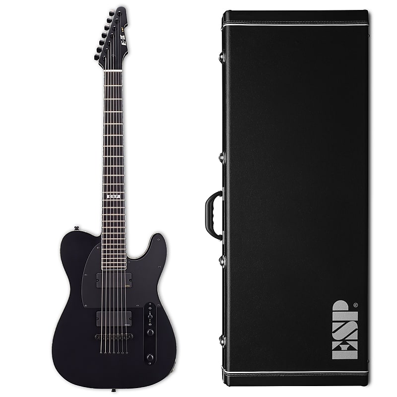 ESP E-II T-B7 Baritone Black Satin 7-String Electric Guitar