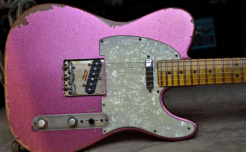 American Custom Fender Telecaster Relic Pink Sparkle CS Texas Specials image 1