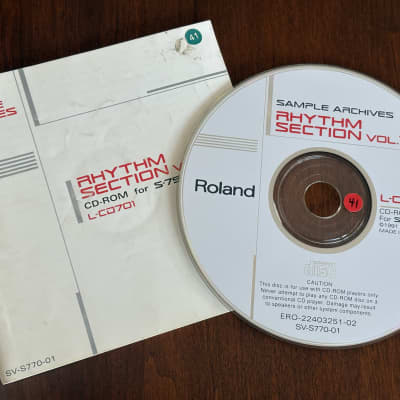 Roland Rhythm Section Vol. 1 CD-ROM for S750, S770 series Samplers 1991 - Silver