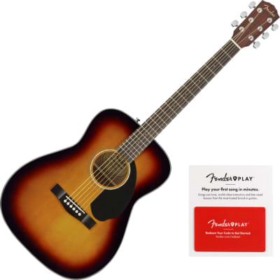 Fender CC-60S Solid Top Concert 3-Color Sunburst Acoustic Guitar w/ Prepaid Fender Play Card image 1