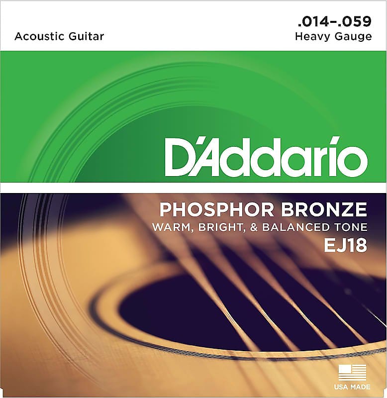 1 Set of NEW D'Addario EJ18 Guitar Strings Heavy image 1