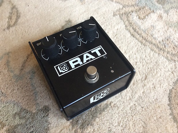 Vintage 1980s Proco Blackface Rat distortion pedal with lm308n chip pedal