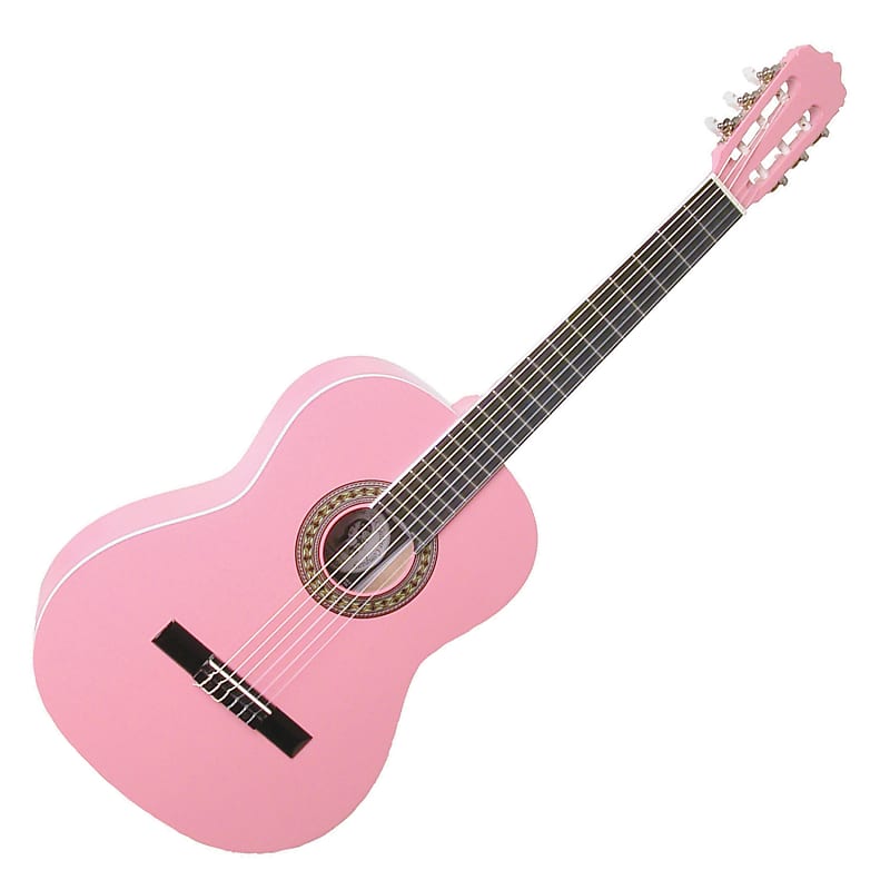 Santa Rosa KCL330P 39" Concert Student Size Nylon String Guitar - Pink image 1