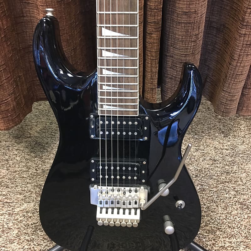 Douglas 7 String Electric Guitar Black Floyd Rose Trem Reverb