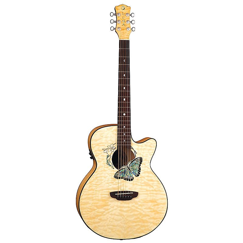 Luna Fauna Butterfly Acoustic-Electric Guitar Natural image 1
