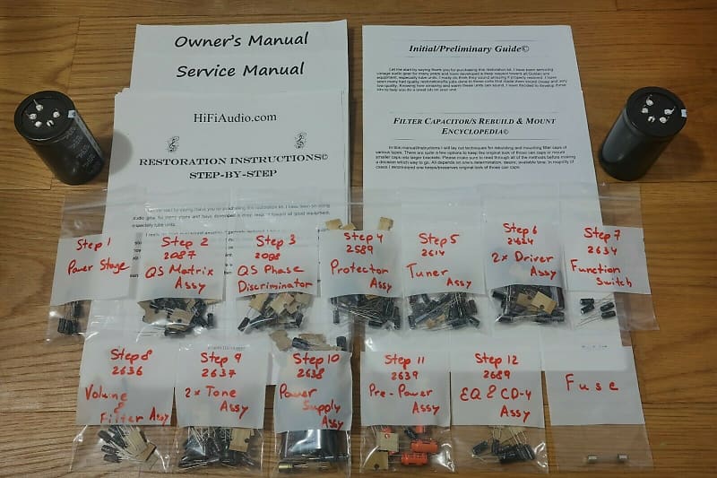 Sansui QRX-888 restoration kit filter capacitor repair rebuild fix  			