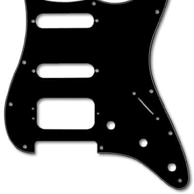 Fender Pickguard Stratocaster  H/S/S 11-Hole Mount (3-Screw Mount HB) Black 3-Ply image 2