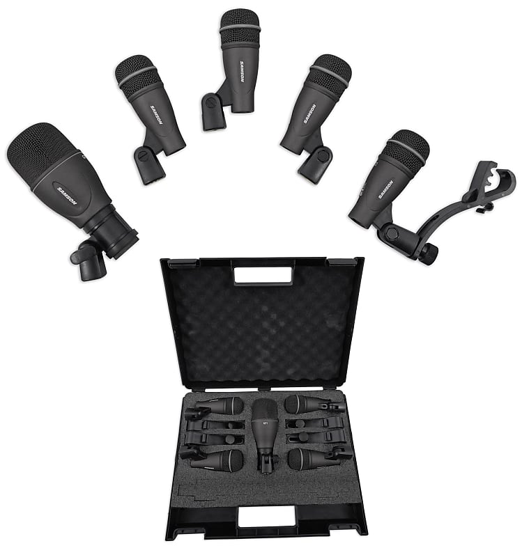 Samson DK705 Drum Microphone Kit-(1) Q71 Kick Mic+(4) Q72 Snare/Tom Mics+Mounts image 1