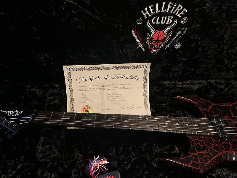 BC Rich USA Custom Shop Limited Edition Stranger Things Eddie's NJ  Warlock Electric Guitar Replica in Relic Crackle - Andertons Music Co.