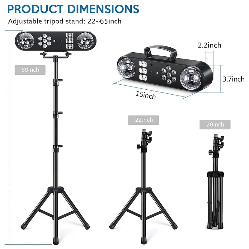 Dj Lights With Stand, 5 In 1 Party Bar Light Set With Rotating