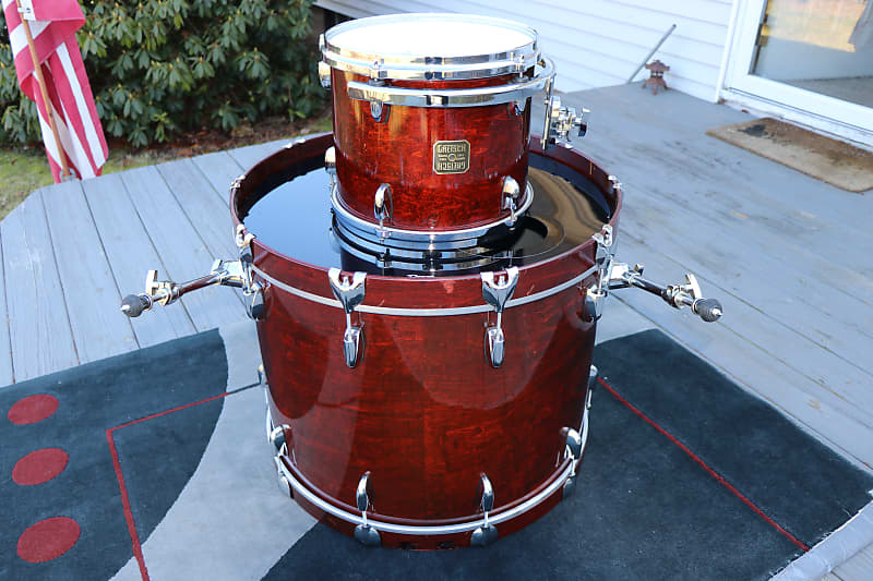 Gretsch USA Custom in Walnut Gloss Bass Drum with matching rack tom 24x18, 12x10 image 1