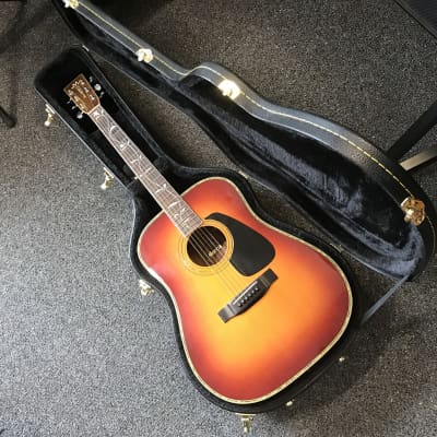 Morris LF-5 Tree of Life acoustic guitar in sunburst made in Japan 1980s in excellent condition with hard case . image 19