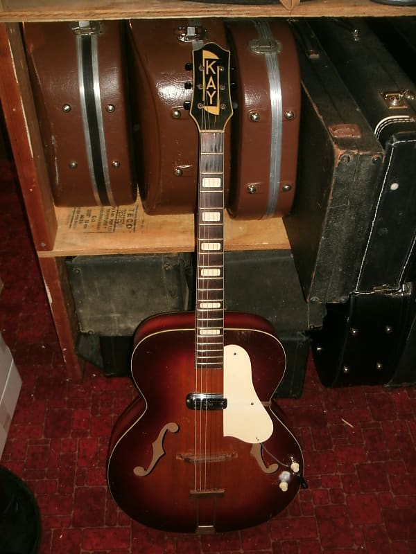 1947-51 Kay 17" Archtop guitar cherry sunburst DeArmond pickup image 1