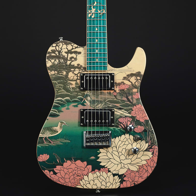 Lindo Koya Electric Guitar | Composite Neck | Luminlays | Five Elements Kanji Fretboard Inlays in Maple and Abalone Sea Shell | Japanese Wilderness Art | Designed in Bristol, UK image 1