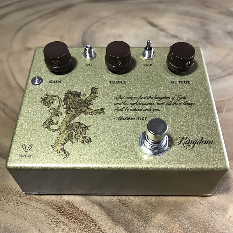 Foxpedal Kingdom V1 rare Klon -sized Gold box version Overdrive pedal  handmade in USA