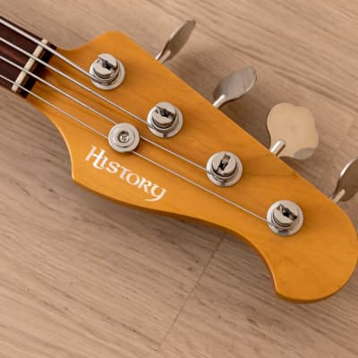 2019 History HS-BJ4 Jazz Bass Heritage Wood Olympic White Nitro Lacquer, Japan Fujigen image 4