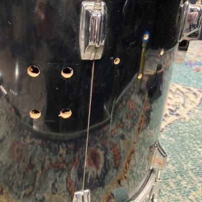 Rogers - 18x16" Big R Floor Tom, Converted to a Bass Drum 1970's - Jet Black image 9
