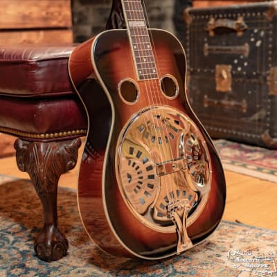 Recording King RR-75PL-SN Phil Leadbetter Signature All Flamed Maple Resonator Guitar #2801 image 1