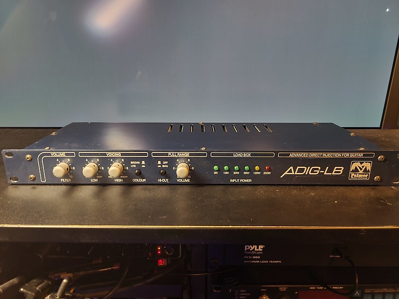 Palmer ADIG-LB アクティブDIボックス 1Uラックマウント Palmer ADIG-LB 8 Ohm Rackmount Load Box/ DI/ Cab Sim - Dark