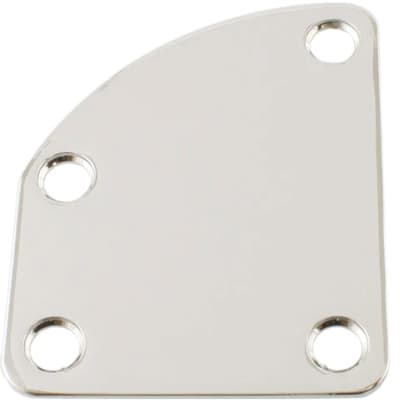 NEW 4-Hole Curved Neckplate For Guitar Or Bass - CHROME image 1