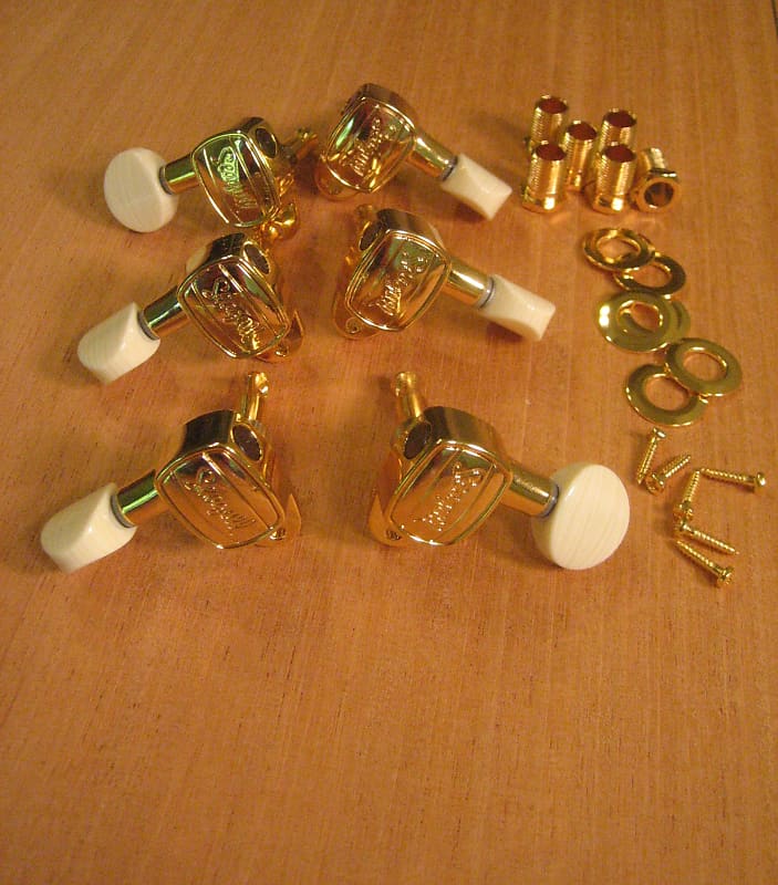 Seagull Tuners Gold 3 x 3 Set / Seagull strap buttons Reverb