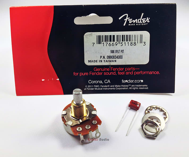 Fender 099-0834-000 500K Audio Taper Knurled Split Shaft