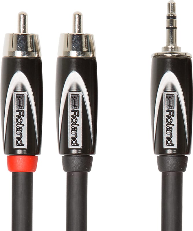 Roland  RCC-5-352R Black Series1/8-inch TRS to two RCA connectors, 5 ft Interconnect Cable image 1