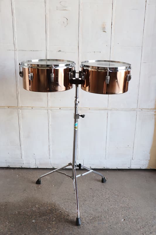 Ludwig Timbale Drums 13" & 14" With Stand Vintage 1970's Reverb