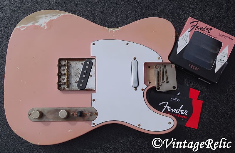 aged RELIC nitro TELE Telecaster loaded body Shell Pink Fender '64 pickups Custom Shop bridge image 1