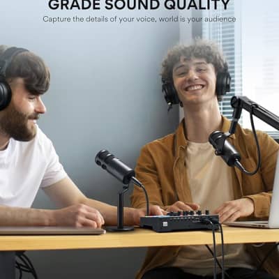XLR Podcast Microphone, Cardioid Studio Dynamic Mic for Vocal Recording, Streaming, Voice-Over, Voice Isolation Technology, Metal Mic, Works for Audio Interface, Mixer, Sound Card-PD100 image 5