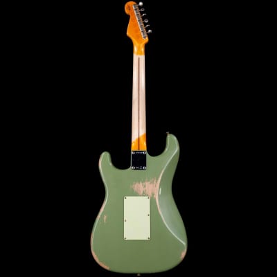 Fender Custom Shop Alley Cat Stratocaster Heavy Relic HSS Floyd Rose Rosewood Board Faded Army Drab Green image 6