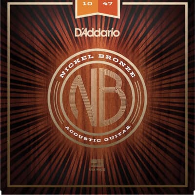 D'Addario NB1047 Nickel Bronze Acoustic Guitar Strings, Extra Light, 10-47 image 1