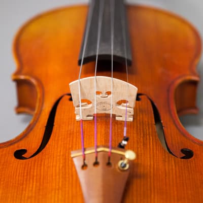 Beautiful Hand Carved Castle Violin 4/4 Full Size Open Clear Tone Two Piece Maple Back image 5