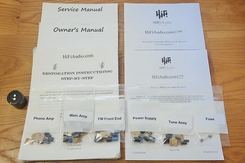 Marantz 2215B restoration kit filter capacitor repair rebuild fix  			