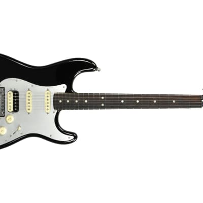 Fender American Ultra Luxe Stratocaster Floyd Rose HSS in Mystic Black US210072427 image 2