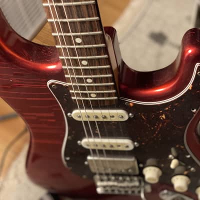 MJT / Van Zandt / Callaham / Musikraft Candy Apple Red Relic Stratocaster image 12