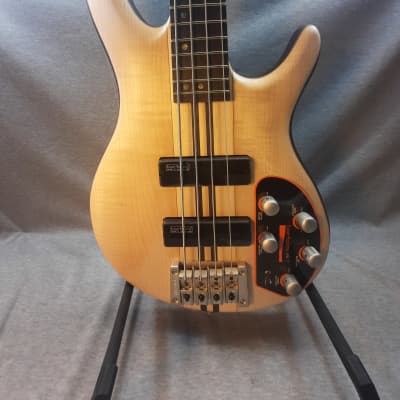 Cort A4 Plus FMMH OPN Artisan Series Figured Maple/Mahogany 4-String Bass Open Pore Natural image 1