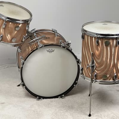 Gretsch 18/12/14" 1960's Round Badge Bop Drum Set - Sunset Satin Flame image 6