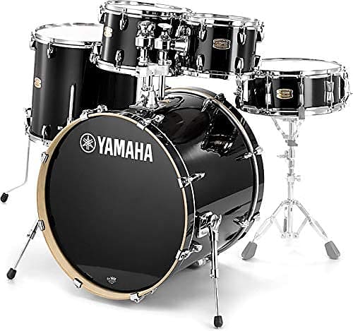 Yamaha Stage Custom Birch Drumset 22-10-12-16+14po - Raven Black image 1