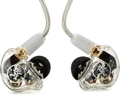 Mackie MP-320 Triple Dynamic Driver In-Ear Monitors (Clear)  			