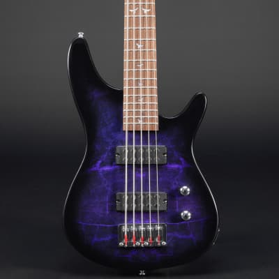 Lindo PDB-5 V2 Purple 5-String Electric Bass Guitar | Dove Inlays | Unique Graphic Art Finish | Luminlays | High Gloss | Sycamore Body | Laurel Fretboard | 3-Piece Neck for sale