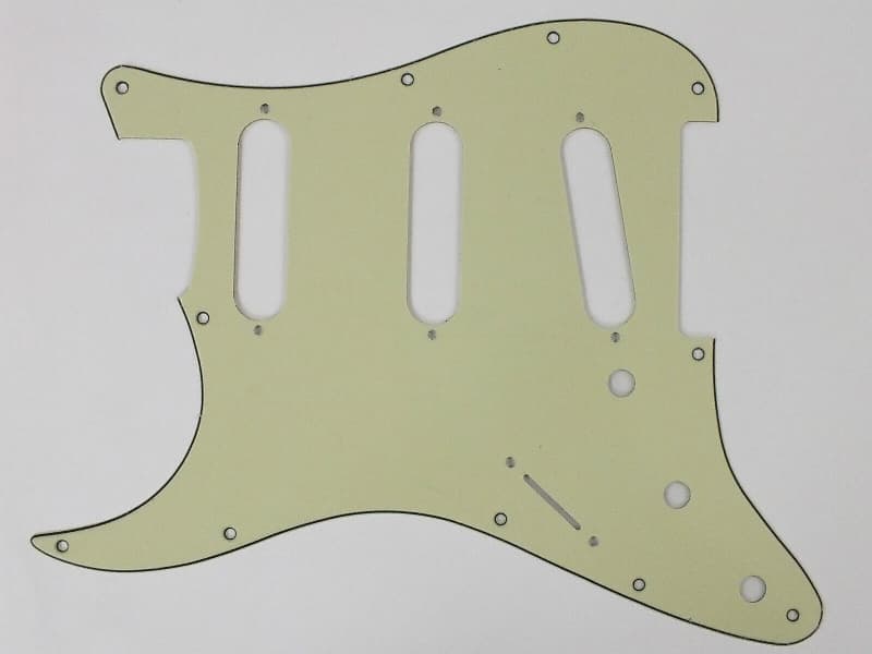 Left Handed Stratocaster Mint Green Scratch Plate 11 hole | Reverb