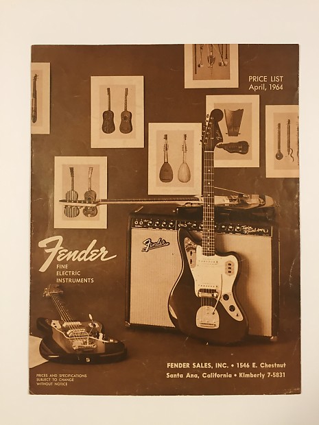Fender Price List April, 1964 Catalog Telecaster Stratocaster Jazzmaster Jaguar image 1