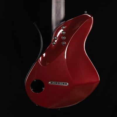 Dean Gordon Custom Mirus 7 Blood Red, Bare Knuckle "Warpig" Pickup, Black Anodized Aluminum Horn image 5