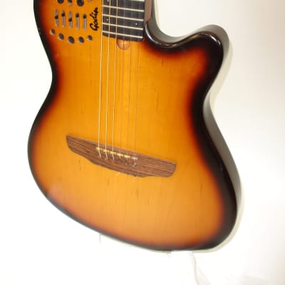 1998 Godin Multiac Nylon Acoustic Electric Guitar, Sunburst w/ Bag image 4