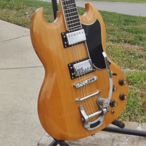 Very CLEAN! 70's ARIA SG copy, rare natural finish w/trem and HARDSHELL CASE image 13