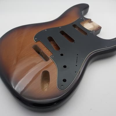 3lbs 10oz BloomDoom Nitro Lacquer Aged Relic Chocolate Sunburst S-Style Vintage Custom Guitar Body image 4