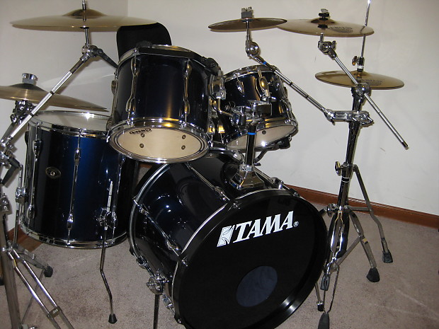 Tama Rockstar Midnight Blue 5 PC Set Complete Bundle w Sabian AAX Pro Cymbals Pro Hardware MORE