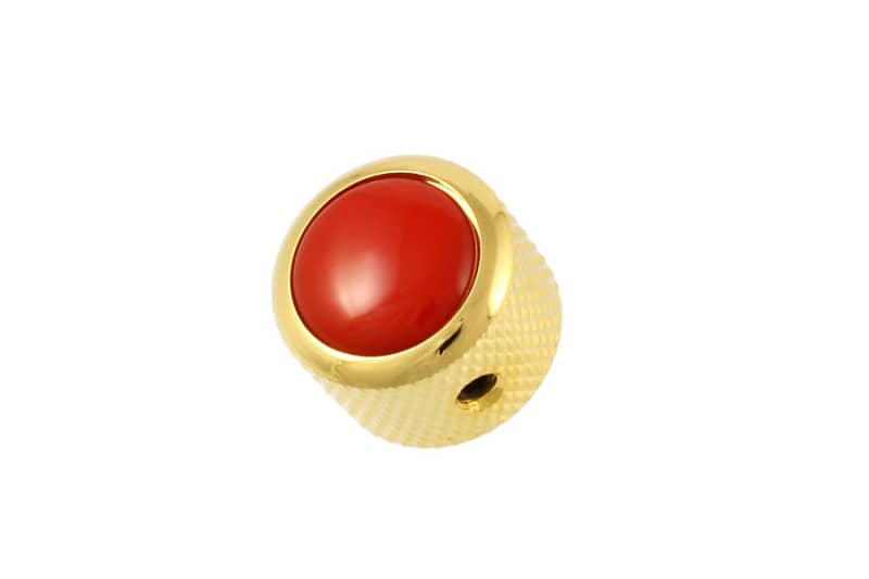 Q-Parts Red Guitar Dome Knob Gold image 1
